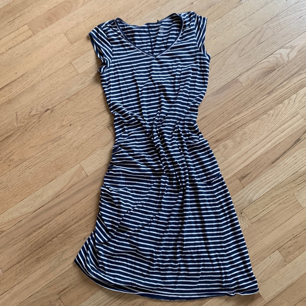 Toad & CO Navy Striped Women's Dress